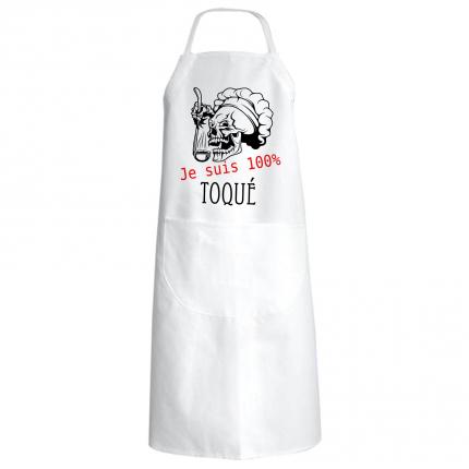 Tablier de cuisine   Je suis 100% toqué   de marque Blue Naja